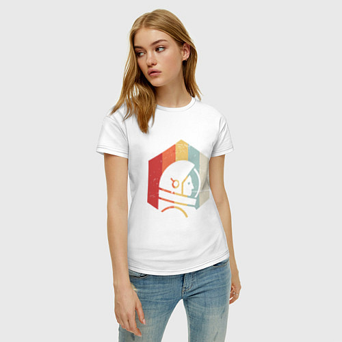 Женская футболка Ретро космонавт / Белый – фото 3
