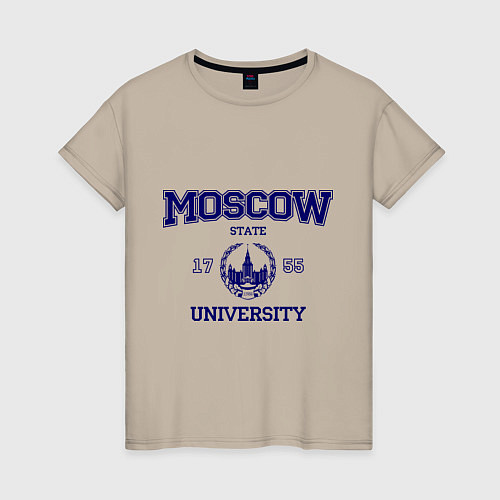 Женская футболка MGU Moscow University / Миндальный – фото 1