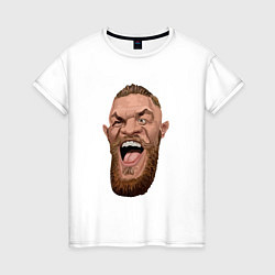 Футболка хлопковая женская McGregor: Smile Face, цвет: белый