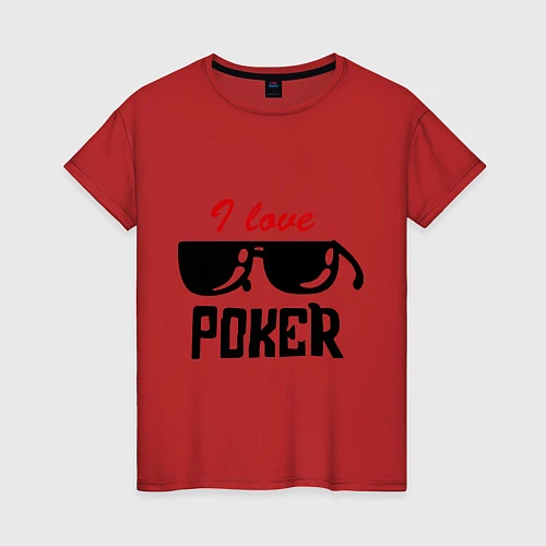 Женская футболка Я люблю покер / Красный – фото 1