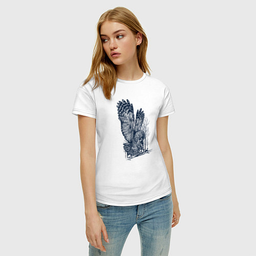 Женская футболка Сова / Белый – фото 3