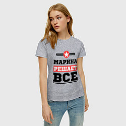 Футболка хлопковая женская Марина решает все, цвет: меланж — фото 2