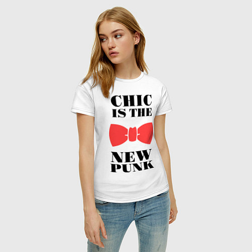 Женская футболка Chic is the new punk / Белый – фото 3