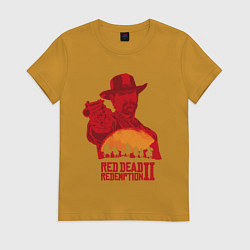 Футболка хлопковая женская Red Dead Redemption 2, цвет: горчичный