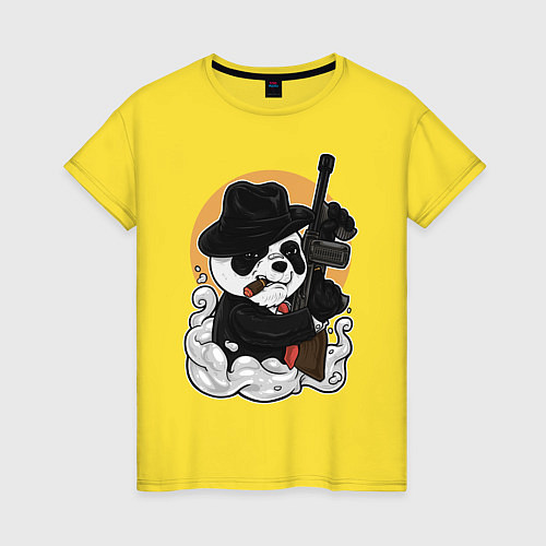 Женская футболка Гангстер Панда / Желтый – фото 1
