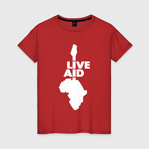 Женская футболка Queen - Live Aid / Красный – фото 1
