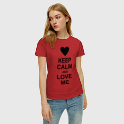 Футболка хлопковая женская Keep Calm & Love Me, цвет: красный — фото 2