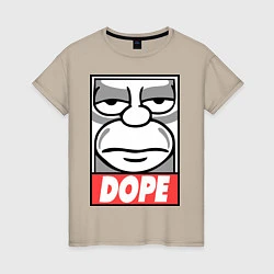 Футболка хлопковая женская Homer dope, цвет: миндальный