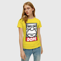 Футболка хлопковая женская Homer dope, цвет: желтый — фото 2