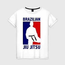 Футболка хлопковая женская Brazilian Jiu jitsu, цвет: белый