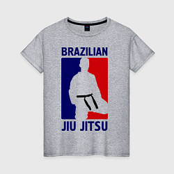 Футболка хлопковая женская Brazilian Jiu jitsu, цвет: меланж