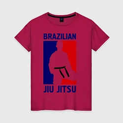 Футболка хлопковая женская Brazilian Jiu jitsu, цвет: маджента