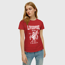 Футболка хлопковая женская Liverpool YNWA, цвет: красный — фото 2