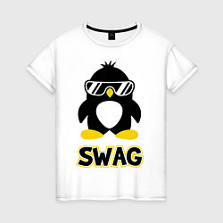 Футболка хлопковая женская SWAG Penguin, цвет: белый