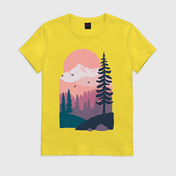 Футболка хлопковая женская Mountain Adventure, цвет: желтый