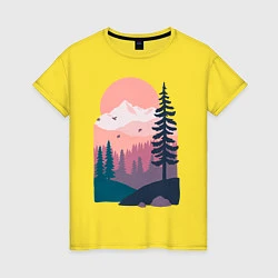 Футболка хлопковая женская Mountain Adventure, цвет: желтый