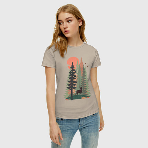 Женская футболка Forest Adventure / Миндальный – фото 3