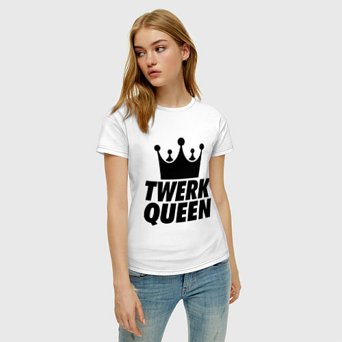 Женская футболка Twerk Queen / Белый – фото 3