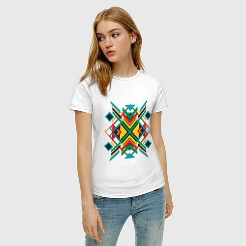 Женская футболка Triangles and squares / Белый – фото 3