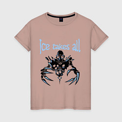 Футболка хлопковая женская Ice Takes All, цвет: пыльно-розовый