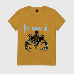 Футболка хлопковая женская Ice Takes All, цвет: горчичный