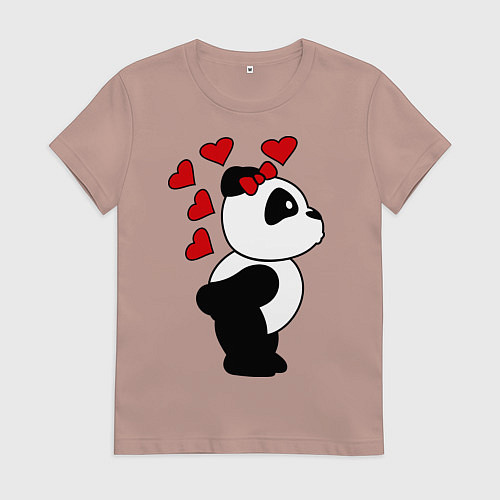 Женская футболка Поцелуй панды: для нее / Пыльно-розовый – фото 1