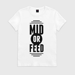 Футболка хлопковая женская Mid or feed, цвет: белый