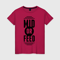 Футболка хлопковая женская Mid or feed, цвет: маджента