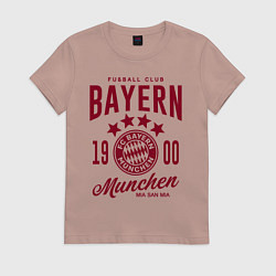 Футболка хлопковая женская Bayern Munchen 1900, цвет: пыльно-розовый