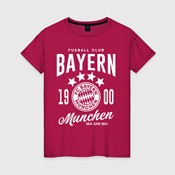 Футболка хлопковая женская Bayern Munchen 1900, цвет: маджента