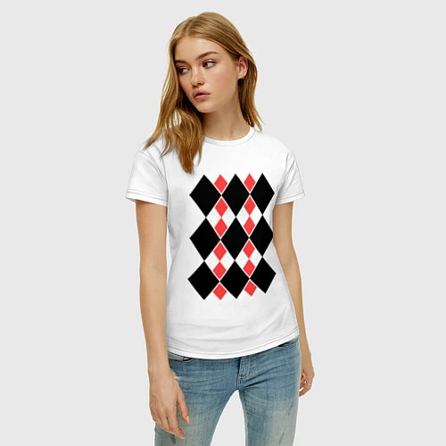 Женская футболка Ромбический узор / Белый – фото 3
