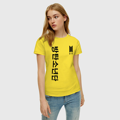 Женская футболка BTS Korea / Желтый – фото 3