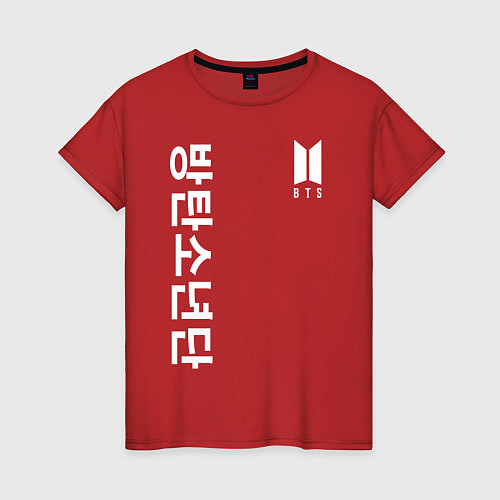Женская футболка BTS Korea / Красный – фото 1