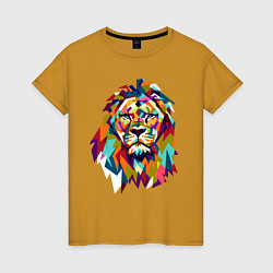 Футболка хлопковая женская Lion Art, цвет: горчичный