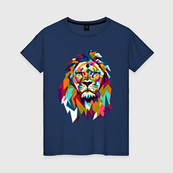 Футболка хлопковая женская Lion Art, цвет: тёмно-синий