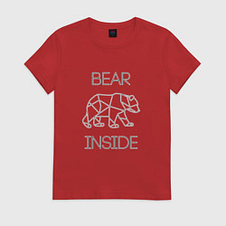 Футболка хлопковая женская Bear Inside, цвет: красный