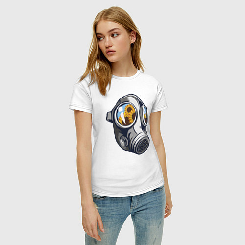 Женская футболка Противогаз природы / Белый – фото 3