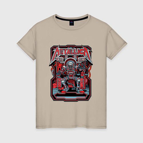 Женская футболка Metallica: Robot Style / Миндальный – фото 1
