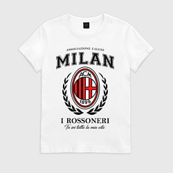 Футболка хлопковая женская Milan: I Rossoneri, цвет: белый