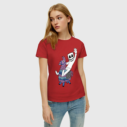 Женская футболка Marshmello x Llama / Красный – фото 3