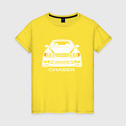 Футболка хлопковая женская Toyota Chaser JZX100, цвет: желтый