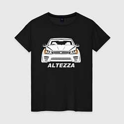 Футболка хлопковая женская Toyota Altezza, цвет: черный