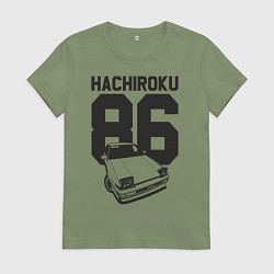 Футболка хлопковая женская Toyota AE86 Hachiroku, цвет: авокадо