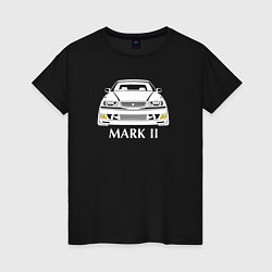Футболка хлопковая женская Toyota Mark2 JZX100, цвет: черный