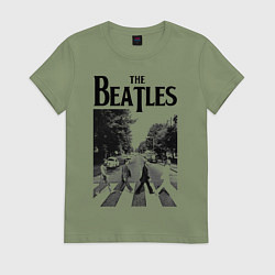 Футболка хлопковая женская The Beatles: Mono Abbey Road, цвет: авокадо