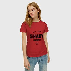 Футболка хлопковая женская Shady records, цвет: красный — фото 2