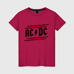 Футболка хлопковая женская AC/DC Voltage, цвет: маджента
