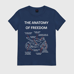Футболка хлопковая женская The Anatomy of Freedom, цвет: тёмно-синий