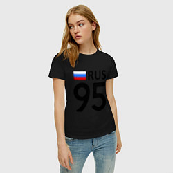 Футболка хлопковая женская RUS 95, цвет: черный — фото 2