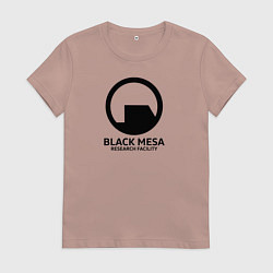 Футболка хлопковая женская Black Mesa: Research Facility, цвет: пыльно-розовый